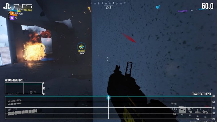 Playstation 5 frame-rate test